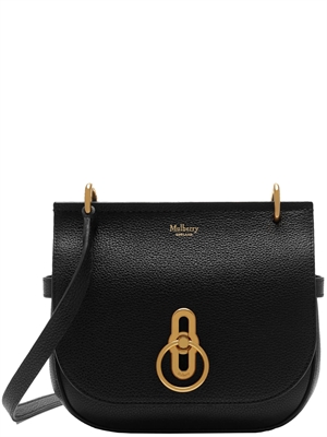 Mulberry Small Amberley Satchel Black Small Classic Grain